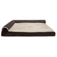 thumbnail image 4 of FurHaven Pet Products Two-Tone Faux Fur & Suede Memory Top Deluxe Chaise Lounge Pet Bed for Dogs & Cats - Espresso, Jumbo Plus, 4 of 13