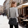 thumbnail image 6 of BadPiggies Nylon Crossbody Bag for Women Multi Pockets Waterproof Handbag Messenger Purses Travel Shoulder Bag - Black, 6 of 10