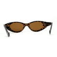 thumbnail image 2 of Womens Mod Concave Plastic Frame Oval Cat Eye Sunglasses Tortoise Brown, 2 of 4