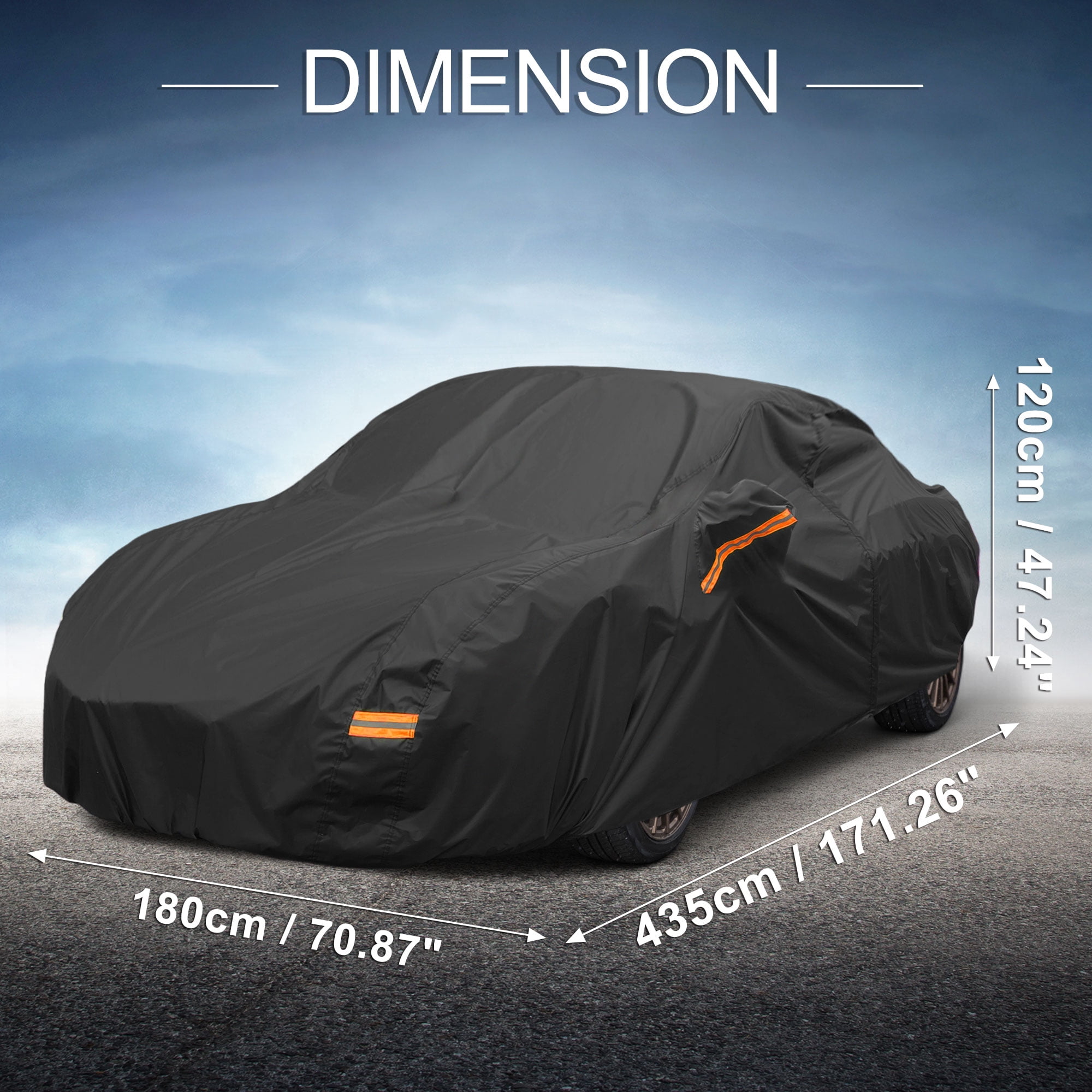 Unique Bargains Aluminum Full Car Cover Black for Toyota GR86 171.26"x70.87"x47.24"