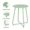 thumbnail image 4 of LAUSAINT HOME 18" Modern Outdoor Side Table, Small Round Steel Patio Table with Adjustable Footpads, Green, 4 of 6