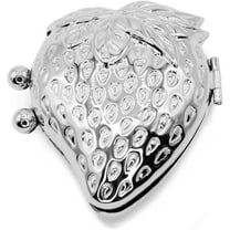 Silver Strawberry Shaped Pocket Purse Portable Travel Pill Box