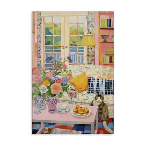 Stupell Industries Invited Guest Interior Furniture Painting Wrapped Canvas Art Print Wall Art, 16 x 24