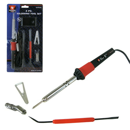 5 Pc Soldering Iron Set Tools Solder & Helper Clamp Hobby