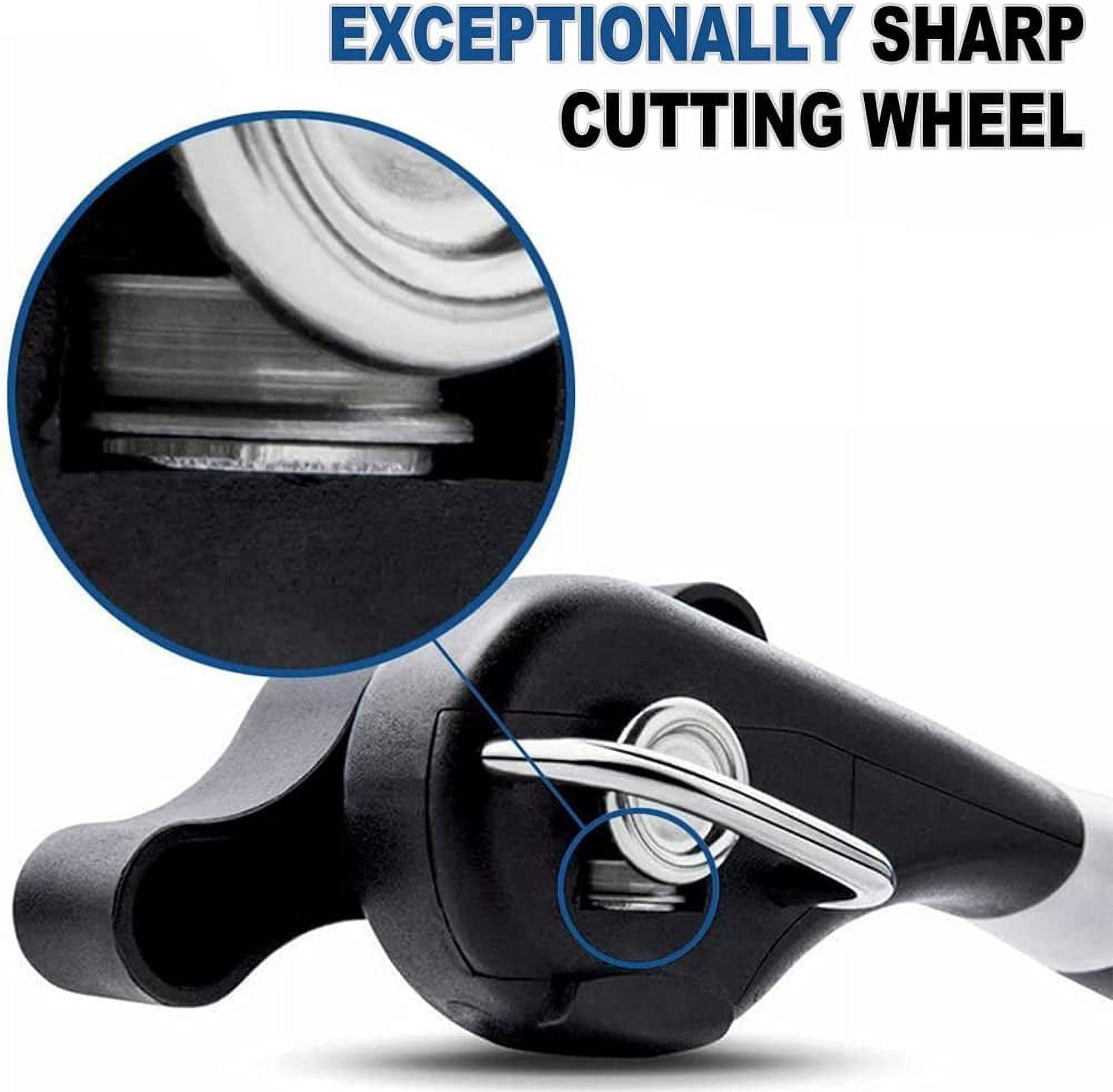 - Cut safe Manual can opener smooth edge - handheld Side cut can opener, Ergonomic Smooth Edge, Food Grade Stainless Steel Cutting Can Opener for Home, Kitchen & Restaurant, Green