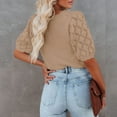 thumbnail image 3 of Yesfashion Womens Short Sleeve Sweaters Crewneck Knit Pullover Tops Summer Lightweight Crochet Blouse Shirt, 3 of 4