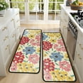 thumbnail image 4 of Kitchen Rugs Sets Of 2,Pioneer Flower Floral Print Pattern Anti Fatigue Kitchen Mat Rugs Non Slip Washable,Decorative Kitchen Floor Mats for Kitchen,Sink,Laundry,17"x47"+17"x47", 4 of 5
