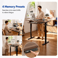 thumbnail image 5 of Kyspho 48" x 24" Electric Standing Desk with Keyboard Tray Adjustable Sit Stand up Desk with Headphone Hook & 4 Height Memory Pre-Set, Walnut, 5 of 10