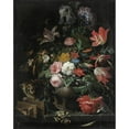 thumbnail image 2 of Abraham Mignon 15x18 Black Ornate Wood Framed Double Matted Museum Art Print Titled - The Overturned Bouquet (1660 - 1679), 2 of 5