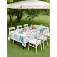 thumbnail image 4 of Outdoor Tablecloths with Umbrella Hole & Zipper, Teal Red Coastal 54x80 Inch Tablecloth Rectangle, Beach Nautical Sea Turtle Coral Starfish Waterproof Table Cloth, Patio/Pool/Picnic Table Covers, 4 of 8