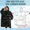 thumbnail image 4 of Oversized Wearable Blanket Hoodie,Multicolor Christmas Light Pattern Sherpa Blanket Hoodie with Super Pockets,Super Warm Fuzzy Pullover for Women & Men, 4 of 6