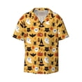 thumbnail image 2 of Lafuoo Halloween Ghost Pumpkin Pattern Men's Cuban Collar Short Sleeve Shirt, Button-Down Resort Beach Pocket Shirt-4X-Large, 2 of 7