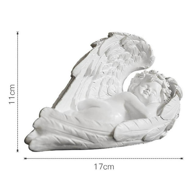 pitrice Resin White Angel Statue Desktop Decor Collection Window Props Christmas lie down right think