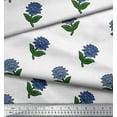 thumbnail image 3 of Soimoi Moss Georgette Fabric Leaves & Floral Block Printed Craft Fabric by The Yard 42 Inch Wide, 3 of 3