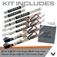 thumbnail image 4 of VULCAN Ultimate Axle Tie Down Kit, Silver Series, (2) 22 inch Axle Straps, (2) 36 inch Axle Straps, (2) 96 inch Snap Hook Ratchet Straps, and (2) 112 inch Axle Tie Down Combination Straps, 4 of 9
