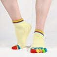 thumbnail image 5 of 1 Pairs Rainbow Color Split Toe Yoga Socks Pilates Dance Breathable Sweat-absorbent Non-Slip Five Finger Sport Socks Wholesale (YG-032,EU35-40), 5 of 7