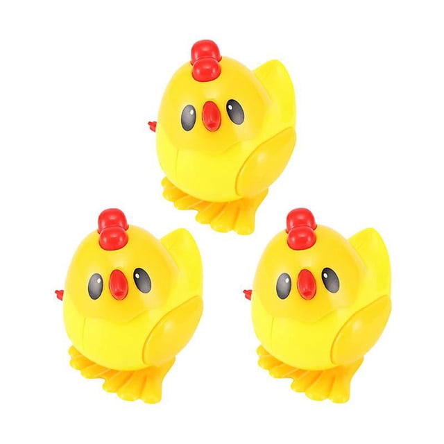3 piezas juguete de cuerda con forma de pollito de plástico