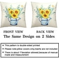 thumbnail image 5 of Spring Yellow Sunflower Pillow Covers 20 x 20 Set of 2 Flower Pillows Covers Kettle Spring Summer Butterfly Pillowcases Farmhouse Decor Cotton Blend for Indoor Living Room, 5 of 6