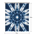 thumbnail image 5 of Blue Tie Dye Flower Mandala Pattern Shower Curtain 72"x84" ,Bathroom Decorative Shower Curtains Set with 12 Hooks,Modern Waterproof Washable Shower Curtain, 5 of 6