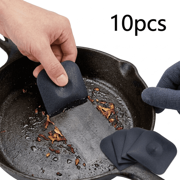 ROSEXIXI Cast Iron Cleaner 10pcs 2.3in*2..3in Square Scraper Tool Durable Polycarbonate Pan Scrubber Multi-Purpose Pot and Cooktop Pan Scraper for Skillets and Frying Pans Kitchen Must Haves