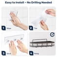 thumbnail image 3 of Topritt Shower Caddy 6 Pack, Adhesive Shower Organizer with Soap Holder, Large Capacity, No-Drill Wall Mounted Bathroom Organizer Basket for Bathroom & Kitchen Storage, Black, 3 of 11