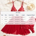 thumbnail image 3 of Babydoll Lingerie for Women Floral Lace Chemise Boudoir Outfits Strap Ruffle Sleepwear, 3 of 7