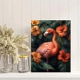 thumbnail image 2 of Qisvanset 12x16 Inch Flamingo Hibiscus Canvas Wall Art, Tropical Jungle Floral Nature Inspired Home Accent Decor, 2 of 8