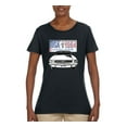 thumbnail image 2 of Wild Bobby, Ford Mustang Country USA 1964 Vintage American License Plate, Cars and Trucks, Women Graphic Tee, Black, Small, 2 of 4