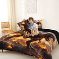 thumbnail image 4 of Feelyou 3D Jungle Dinosaur Full Size Comforter Sets for Male Boys, Galaxy Space Planet Bedding Sets, Orange Grey, Black Reversible, 3 Pieces, 4 of 6