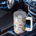 thumbnail image 5 of Green 30oz Snowflakes Tumbler with Handle and Straw, Christmas Insulated Stainless Steel Cup for Travel or Home, 5 of 5