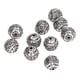 thumbnail image 5 of 10 cuentas espaciadoras redondas con patrón grabado de plata antigua, cuentas sueltas redondas huecas para hacer joyas DIY, 5 of 14