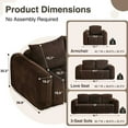 thumbnail image 4 of Aemeios 2-Piece Sectional Boneless Sofa Sets, Living Room Corduroy Couch Sets, 3-Seater + Single Sofa with 4 Pillows, Coffee, 4 of 5