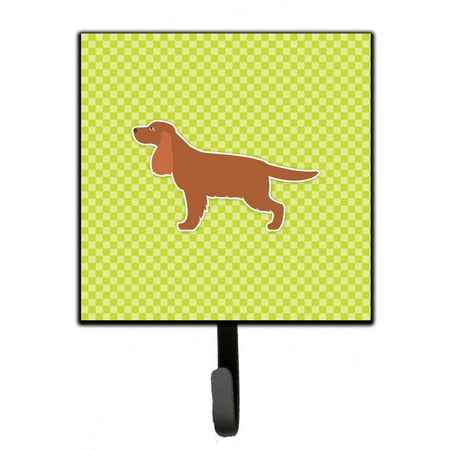 

Carolines Treasures BB3812SH4 English Cocker Spaniel Checkerboard Green Leash or Key Holder 7Hx4.25W multicolor