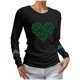 thumbnail image 1 of Mujeres de Manga Larga Tops Casual Día de San Patricio Impresión Cuello Redondo Blusa Suelta Poliéster Ligero Suave Cómodo para Primavera Verano, 1 of 6