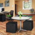 thumbnail image 2 of Jean Square Vinyl Ottoman (Set of 2)- Black, 2 of 3