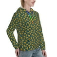 thumbnail image 6 of Uemuo Yellow Floral Pattern Women's Hoodie with Eye-catching Drawstrings- Casual Pullover Hoodie with Kangaroo Pocket, Stylish Hooded Sweatshirt-Small, 6 of 7