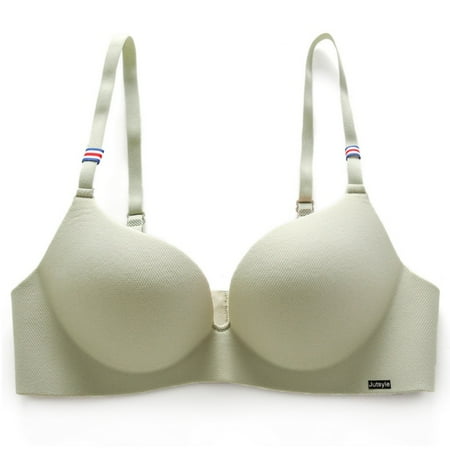 

Adarl Women Ladies Wireless Seamless One-piece Gathering Bra Stretch Thin Padded