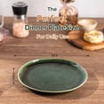thumbnail image 3 of AmorArc Ceramic Plates Set of 6, 8.5 Inch Handmade Reactive Glaze Stoneware Plates set for Dessert, Salad, Appetizer, Dinner, Microwave & Dishwasher Safe, Scratch Resistant-Earth Green, 3 of 8