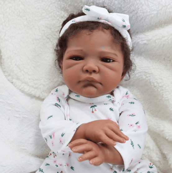 Dayoff kids 20 Inch Sleeping Reborn Baby Doll, African American,Vinyl Material For Kids Age 3+(No Accessories)