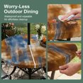 thumbnail image 5 of Round Outdoor Tablecloth with Umbrella Hole and Zipper, Blue Brown Tablecloth with Elastic Waterproof, Vintage Minimalist Abstract Aesthetic Boho Art Patio Table Covers for 36" - 44" Pool Tables, 5 of 9