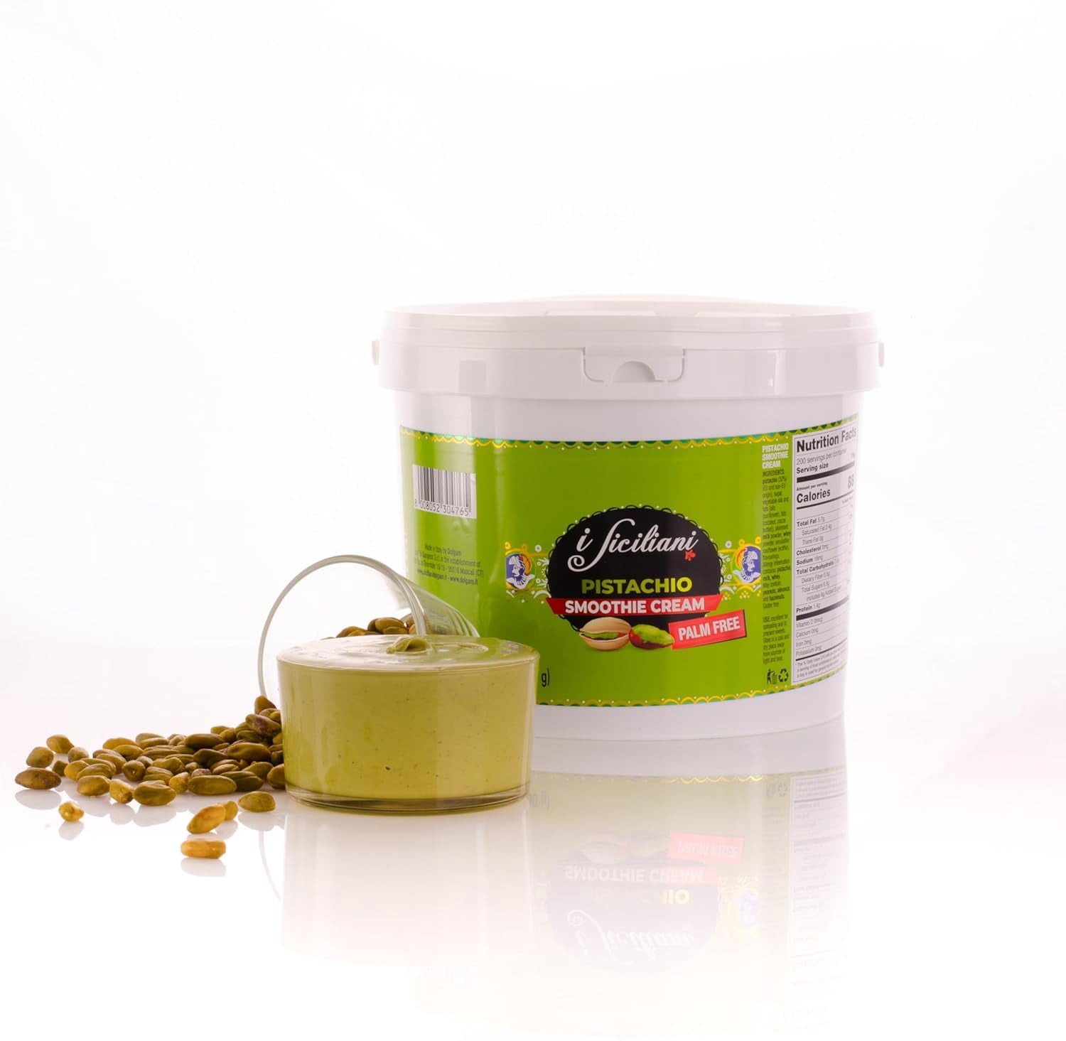 I Siciliani Spreadable Pistachio Cream 3000g | Premium Italian Pistachio Spread | Palm Oil Free | Product of Italy | 105.8oz Tub