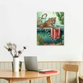 thumbnail image 3 of Acheng  Bathroom Animal Canvas Wall Art Jungle Animal Leopard Art Prints for Home Bedroom Decor Framed Ready to Hang (Green, Small) 16x20 in, 3 of 5