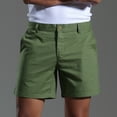 thumbnail image 2 of Inleife Mens Shorts Solid Fashion Button Zipper Sports Elastic Mid-Waist Lace-Up Shorts, 2 of 7