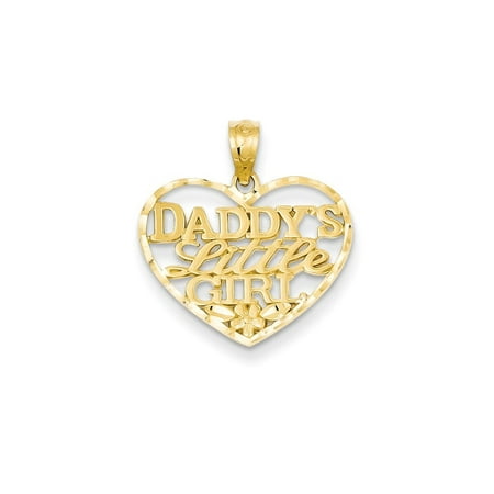 Yellow Salad Set - 14kt Yellow Gold Daddys Little Girl Heart Pendant Charm Necklace Love Fine Jewelry For Women Gift Set