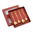 thumbnail image 2 of GROWTH TANK 4 Piece Spoon Fork Set, Pastry Forks and Teaspoon Set, Dessert Spoons, Stainless Aureate, 2 of 9