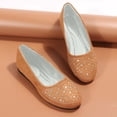 thumbnail image 5 of ZACPNCV Womens Flat Casual Shoes Round Toe Rhinestone Comfort Slip On Flats Spring Fall, 5 of 6
