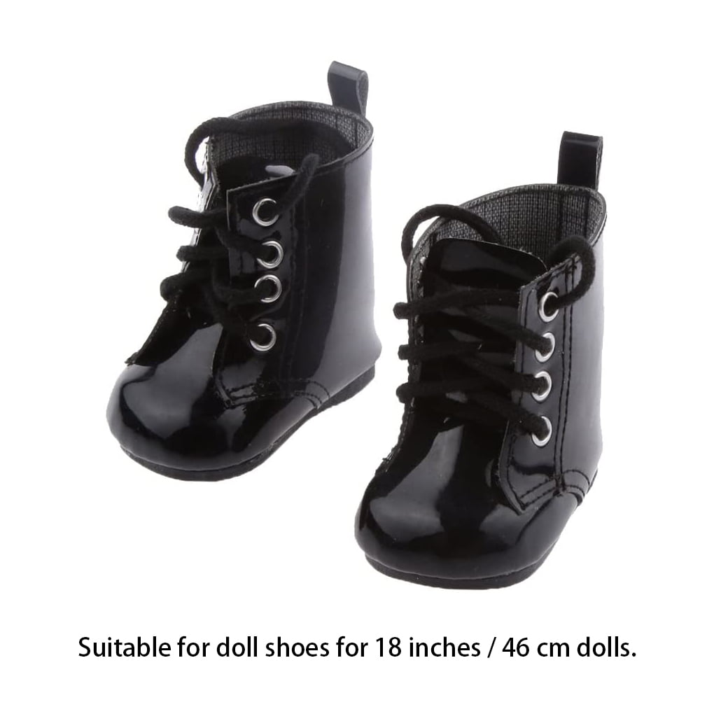 Fashion PU Shoes 18inch Doll Lace-up Shoes for AG American Doll Dolls Accessory