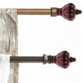 thumbnail image 3 of 2pcs Plastic Curtain Rod Head Plug Curtain Rod Fittings Accessories Creative Curtain Rod Ends for Home Daily Use (claret), 3 of 6