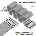 thumbnail image 3 of ALMNVO Compatible with Apple Watch Band 45mm Milanese Loop iWatch Band with Screen Protector Case for Apple Watch Series 7 45 mm - red, 3 of 8