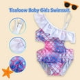 thumbnail image 4 of Tisoloow Baby Girls Swimsuit Ruffle Bathing Suits for Toddler UPF 50+ Summer Baby Girls' Swimwear One Piece 0-6 Years Purple Mermaid 18-24 Months, 4 of 7